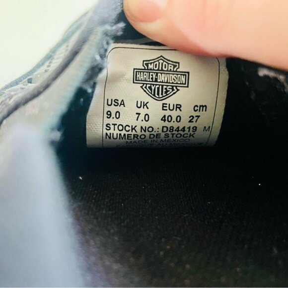 Harley Davidson Black Canvas Loafers Size 9 - Picture 4 of 6